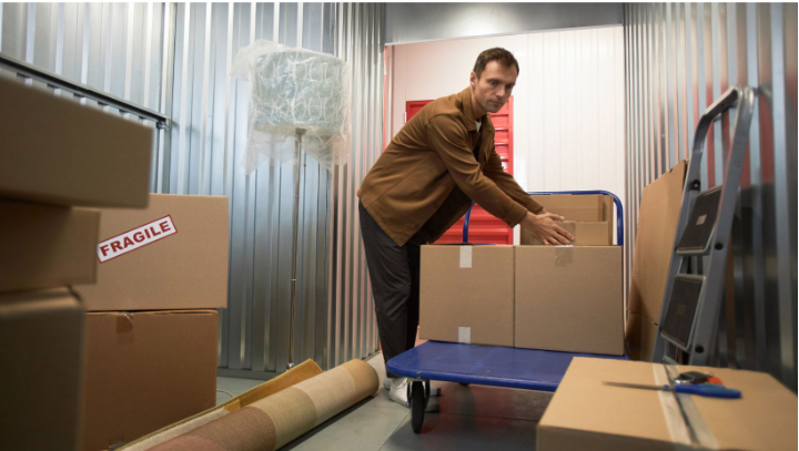 moving boxes in storage 